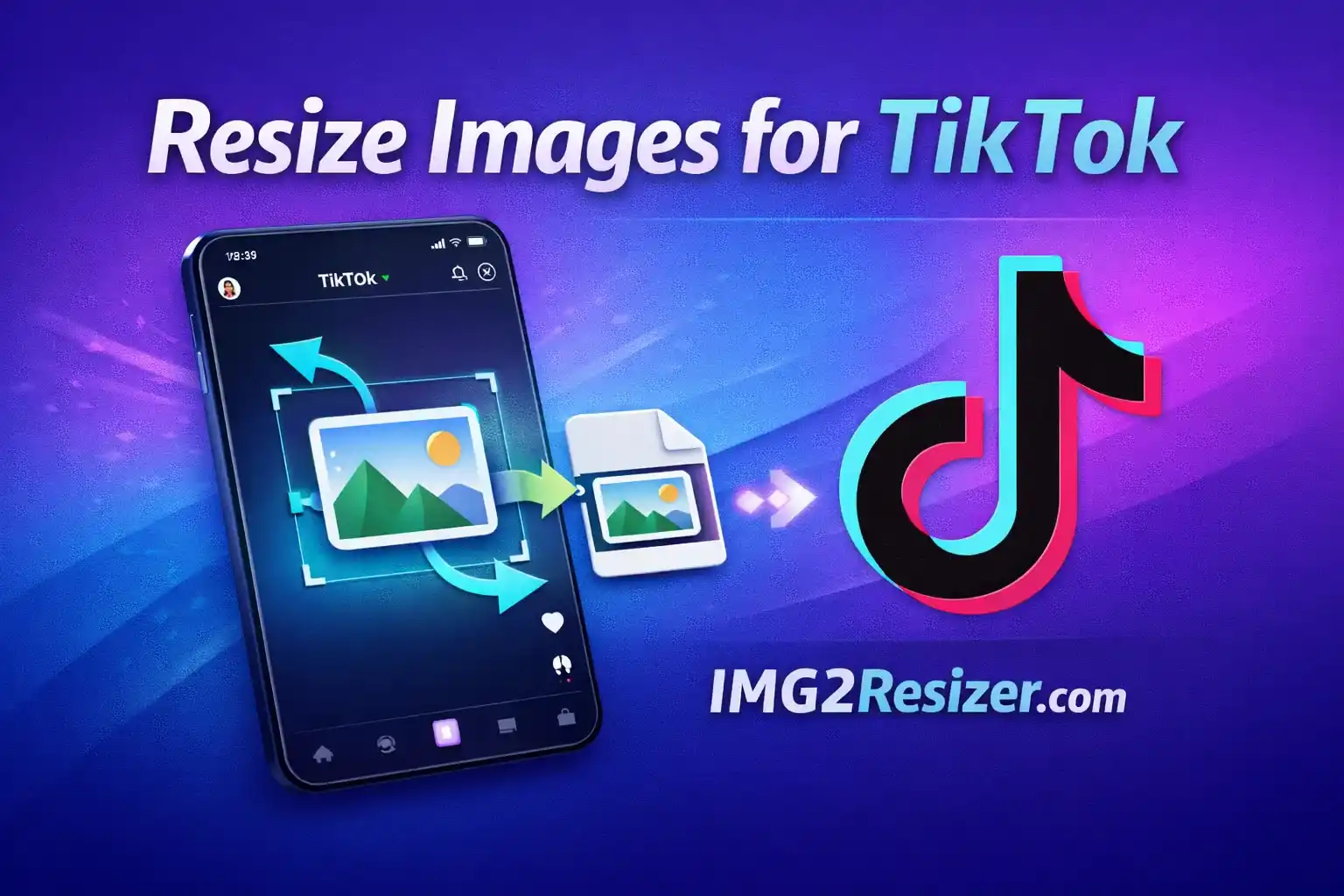 Resize images for TikTok online using IMG2Resizer